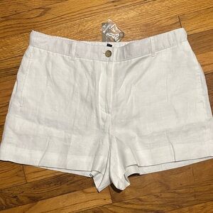 Women's JCREW White 100% Linen Shorts size L